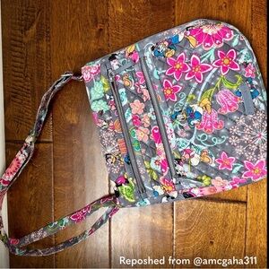 Vera Bradley Floral Crossbody Bag - Gray and Pink